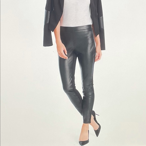 White House Black Market Pants - WHBM Vegan Leather Front Leggings  Size 0